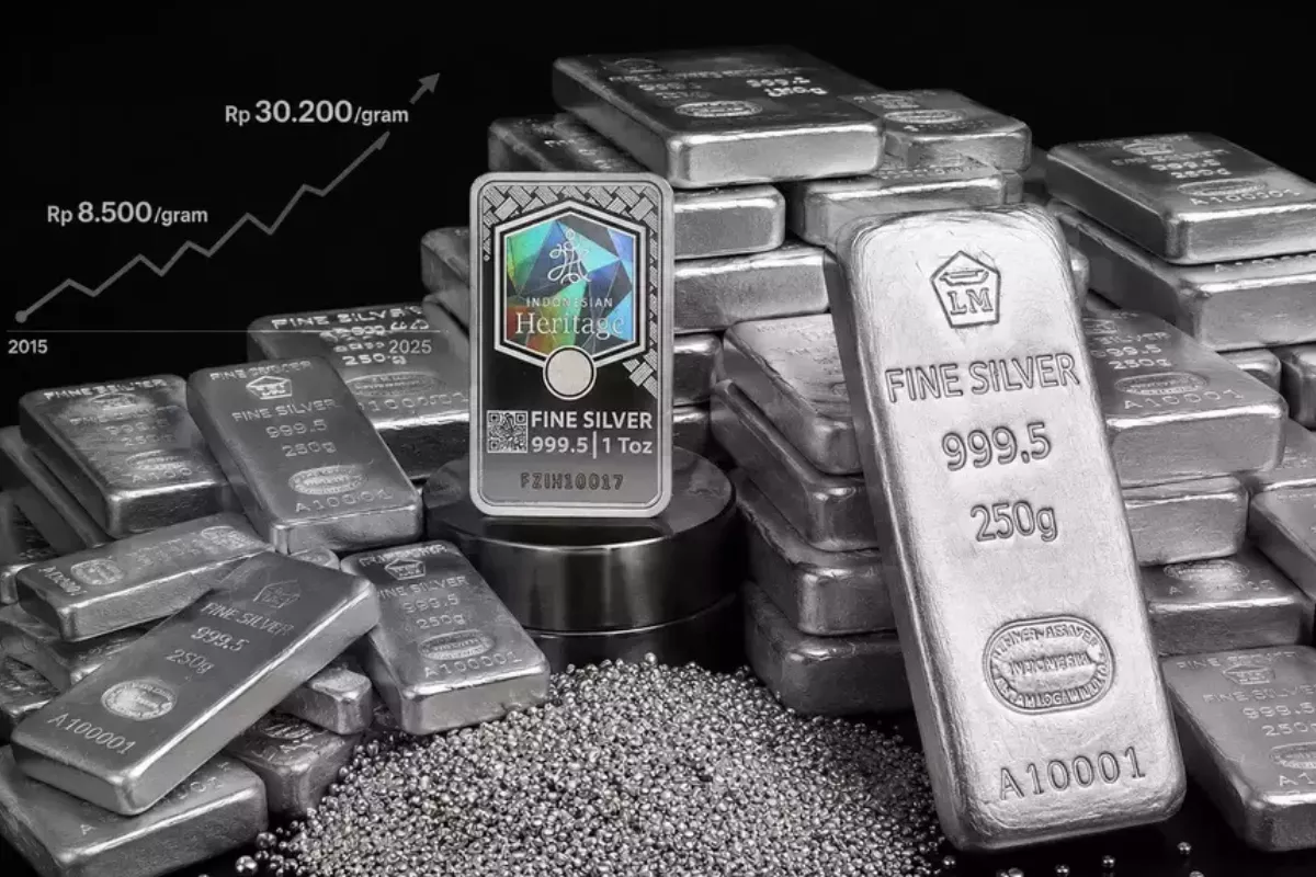 Harga Perak Batangan Antam Naik Menjadi Rp18.500 per Gram