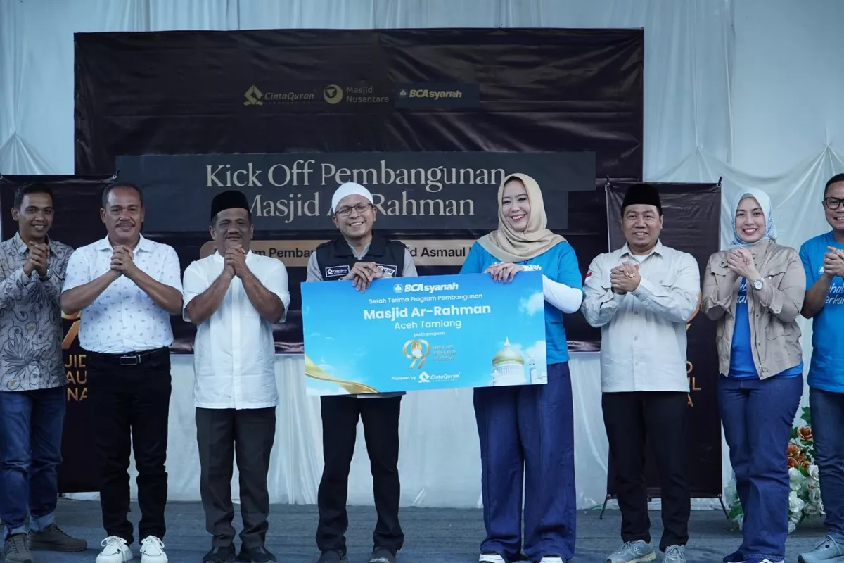 BCA Syariah Resmikan Pembangunan Masjid Ar Rahman di Aceh Tamiang.