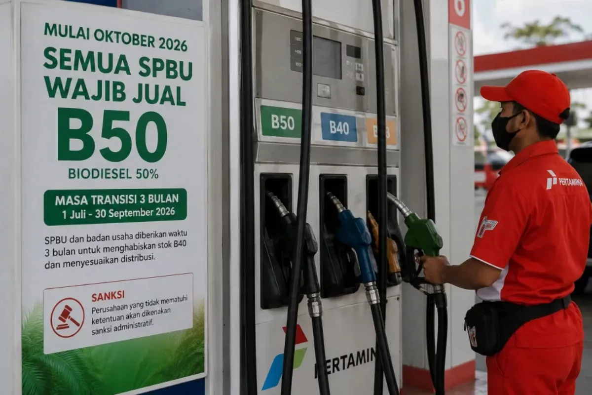 Progres Penjualan B50 di Seluruh SPBU Per 1 Oktober