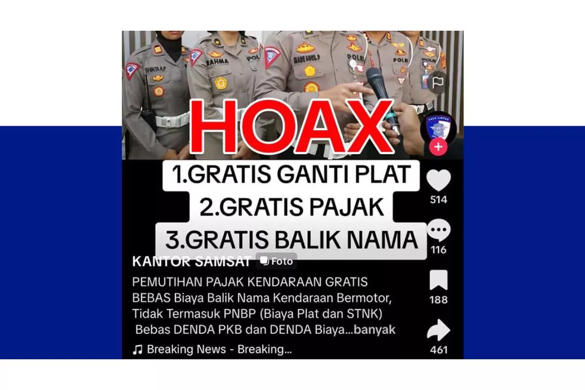 Jangan Tertipu, Korlantas Polri Sebut Info Pajak Gratis Adalah Hoaks