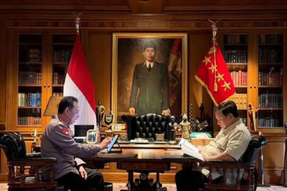 Pertemuan Prabowo dan Kapolri Bahas Kesiapan Hari Bhayangkara
