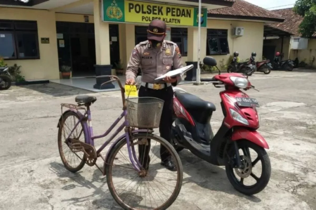 Pencurian Motor di Pedan Klaten, Pelaku Tinggalkan Sepeda Ontel