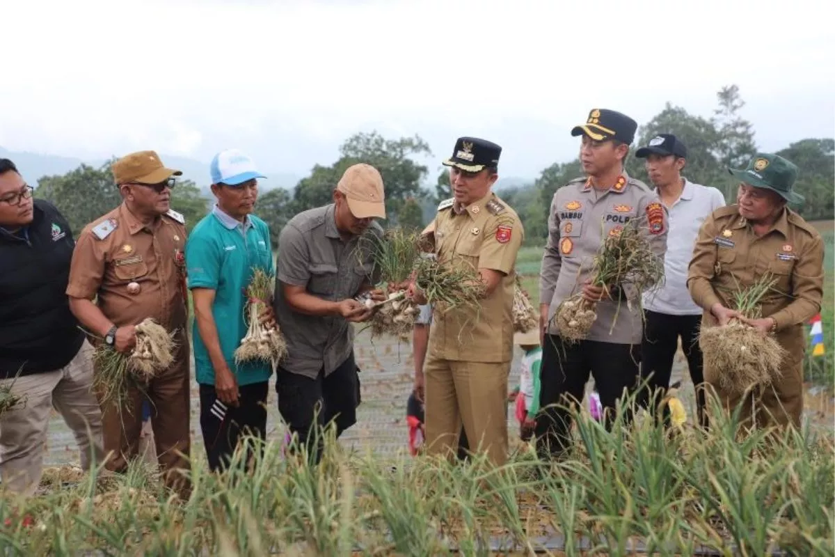 Polri Tanam Bawang Putih Serentak di 14 Polda Dukung Swasembada