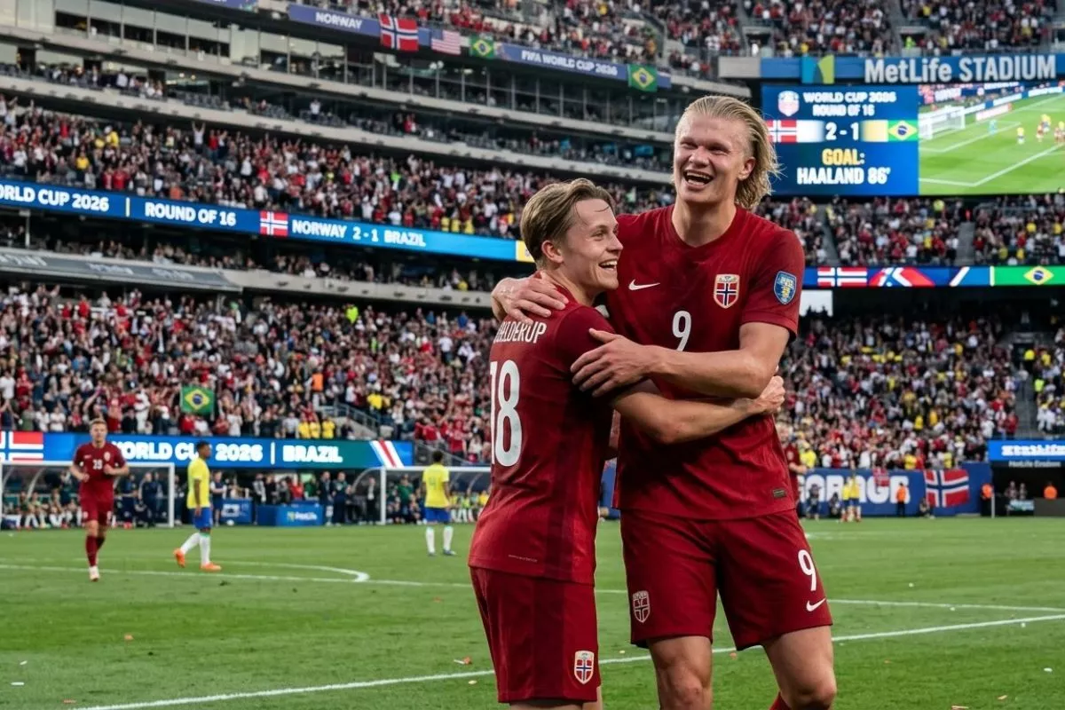 Haaland Jadi Man of the Match, Norwegia Singkirkan Brasil 2-1