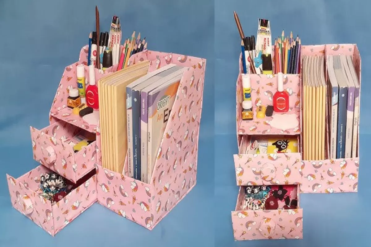 Cara Membuat Desk Organizer Kardus Elegan dengan Teknik Cartonnage