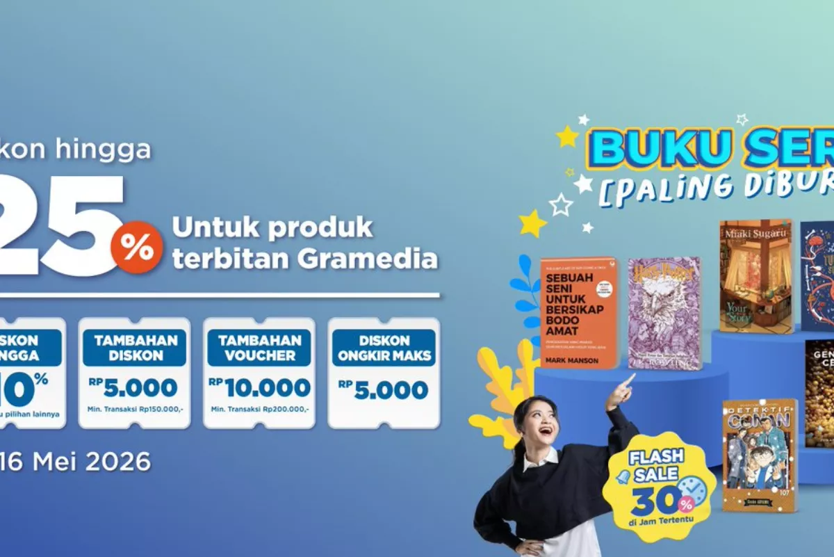 Promo HUT RI, Beli Buku di Gramedia Pakai BRI Dapat Diskon 25%