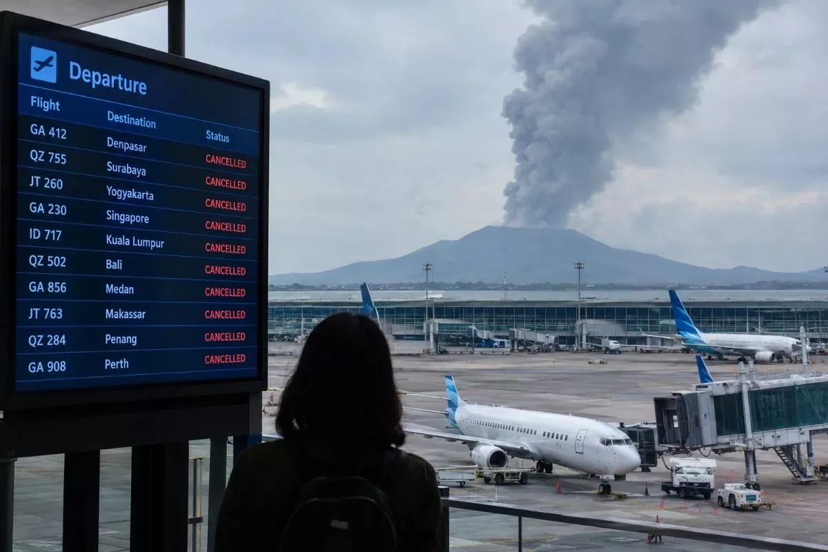 209 Penerbangan Tertunda Imbas Erupsi Gunung Anak Krakatau