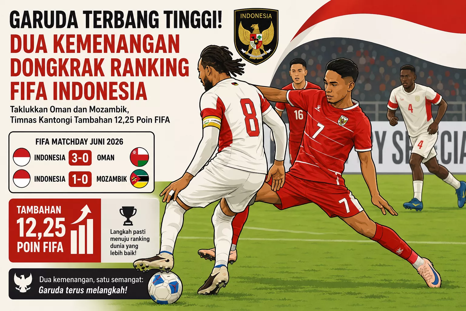 Garuda Terbang Tinggi! Dua Kemenangan Dongkrak Ranking FIFA Indonesia
