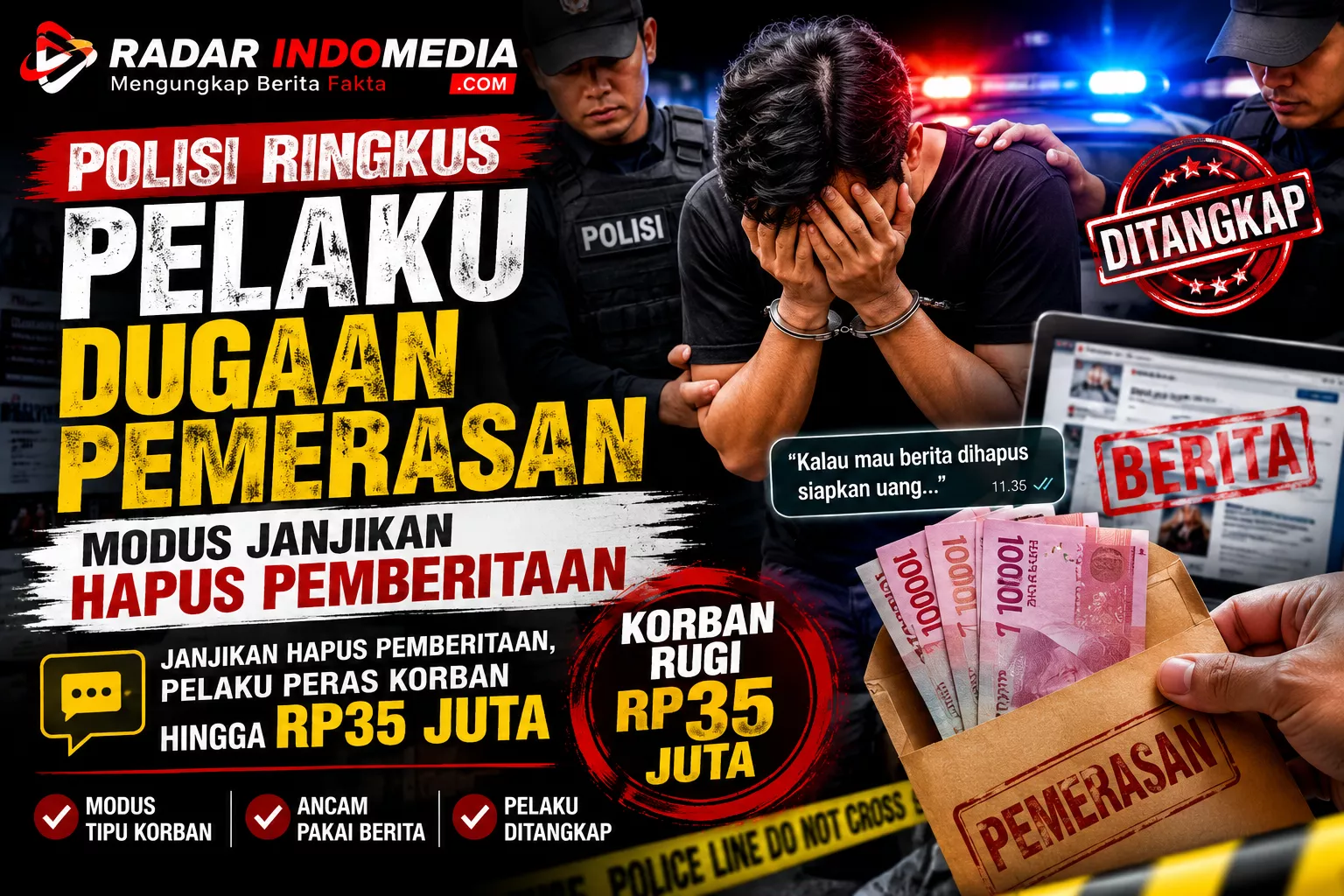 Janji Hapus Berita Berujung Pemerasan, Korban Kehilangan Rp35 Juta, Pelaku Akhirnya Dibekuk Polisi
