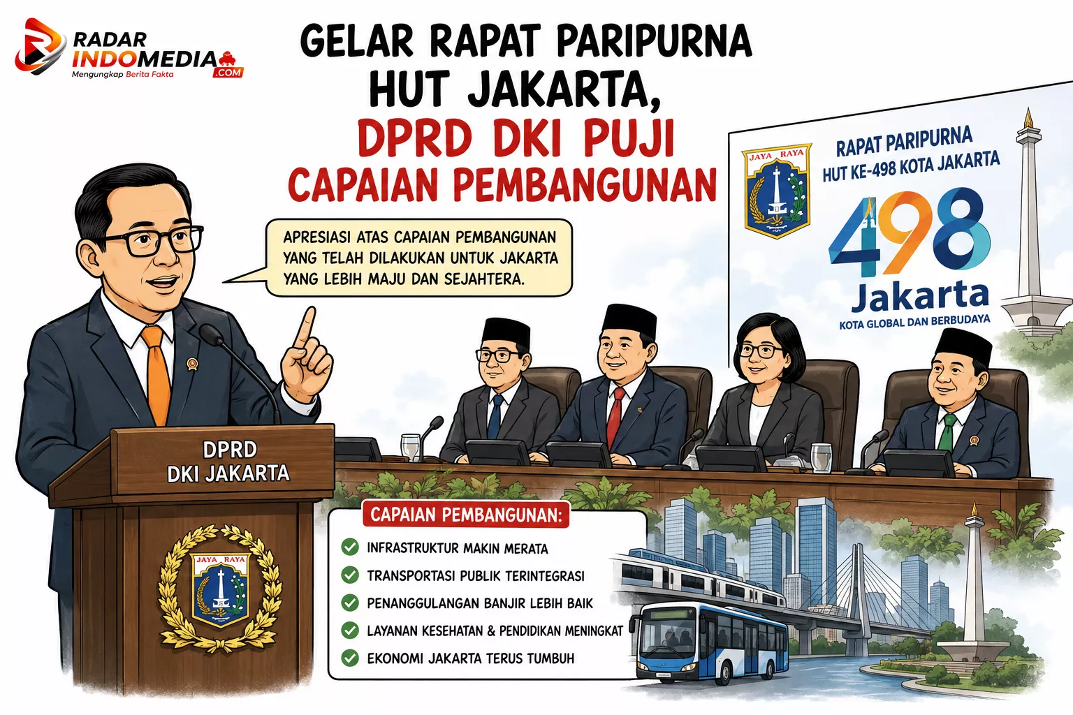 DPRD DKI Puji Capaian Pembangunan di HUT ke-498 Jakarta