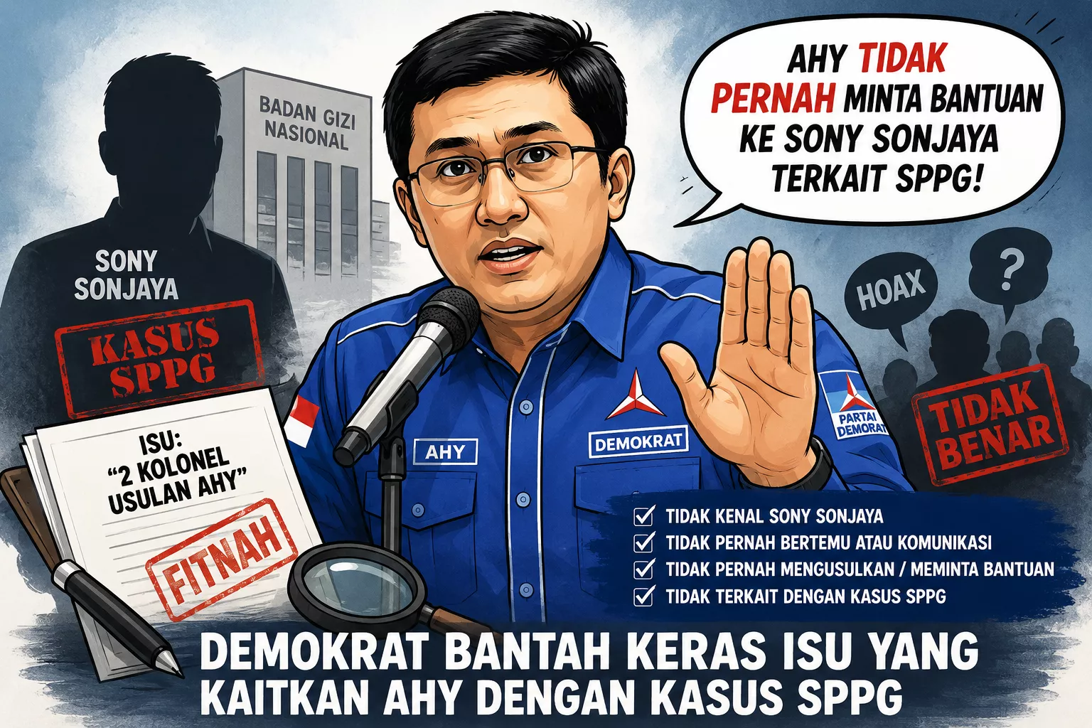 Demokrat Pasang Badan untuk AHY, Bantah Keras Dikaitkan dengan Sony Sonjaya dan SPPG