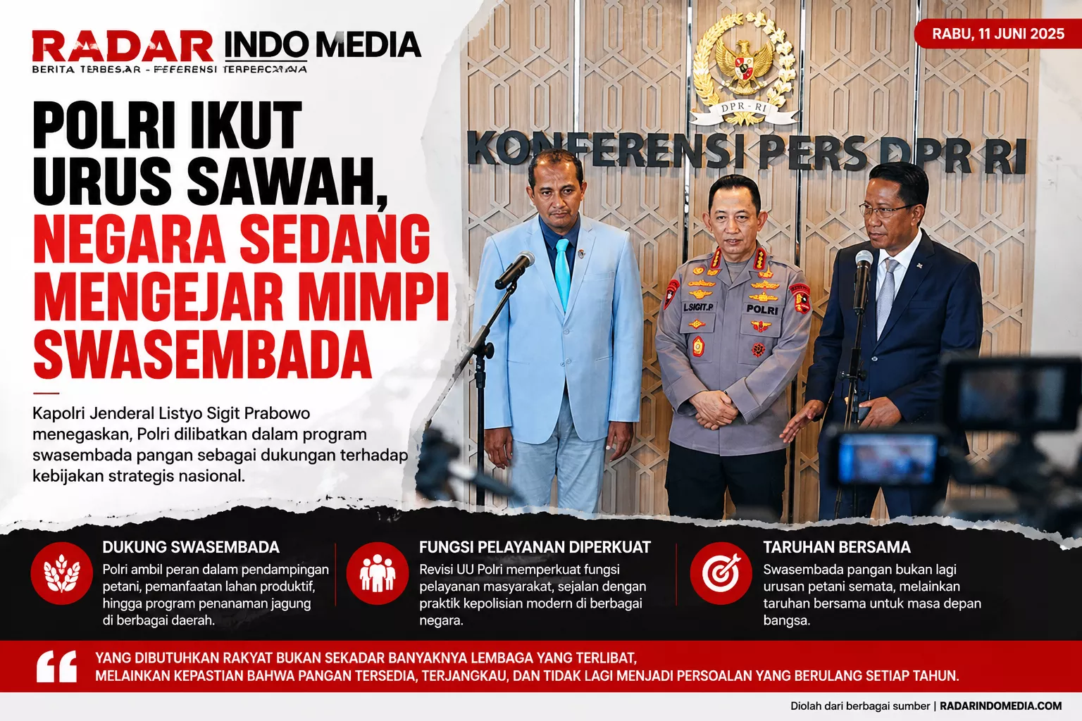 Polri Ikut Urus Sawah, Negara Sedang Mengejar Mimpi Swasembada