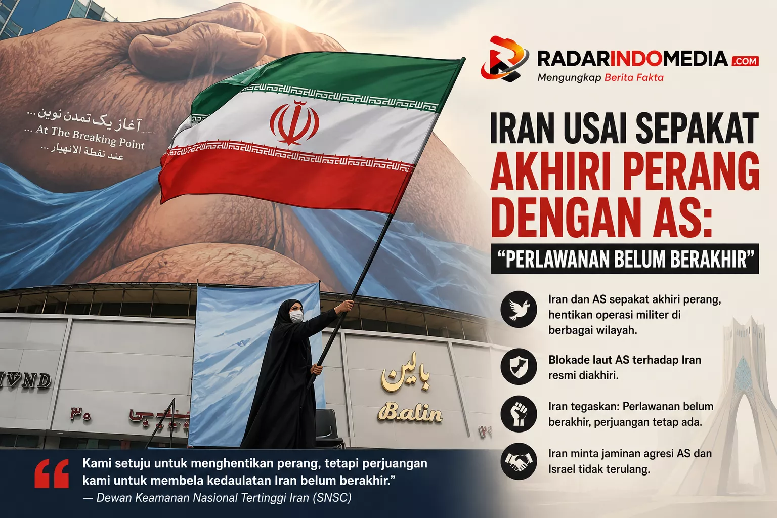 Iran Usai Sepakat Akhiri Perang dengan AS: “Perlawanan Belum Berakhir”