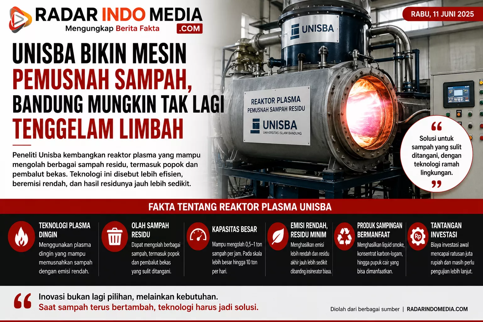 Unisba Bikin Mesin Pemusnah Sampah, Bandung Mungkin Tak Lagi Tenggelam Limbah