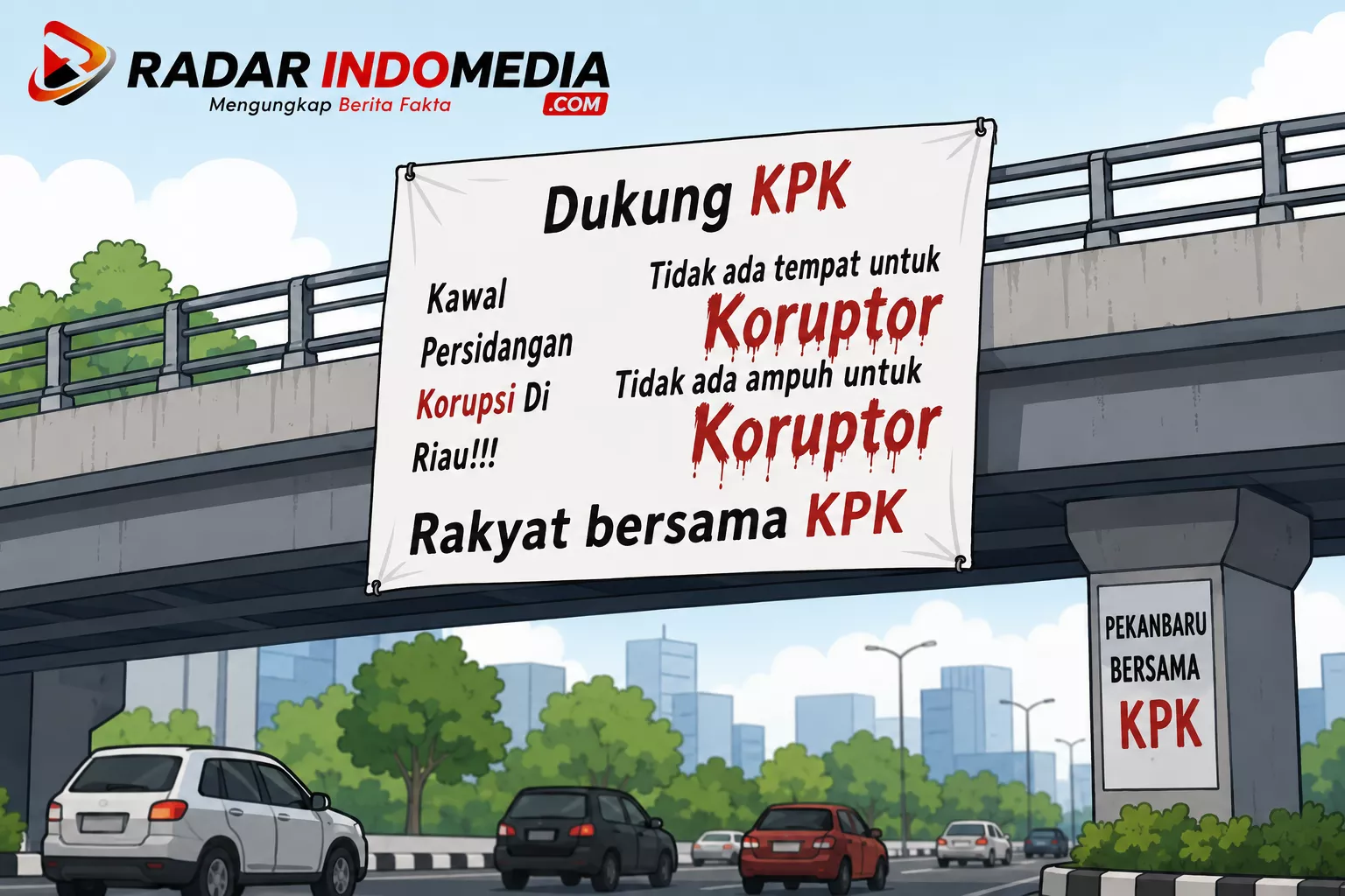 Spanduk Dukungan untuk KPK Terkait Kasus Abdul Wahid Cs Beredar di Pekanbaru
