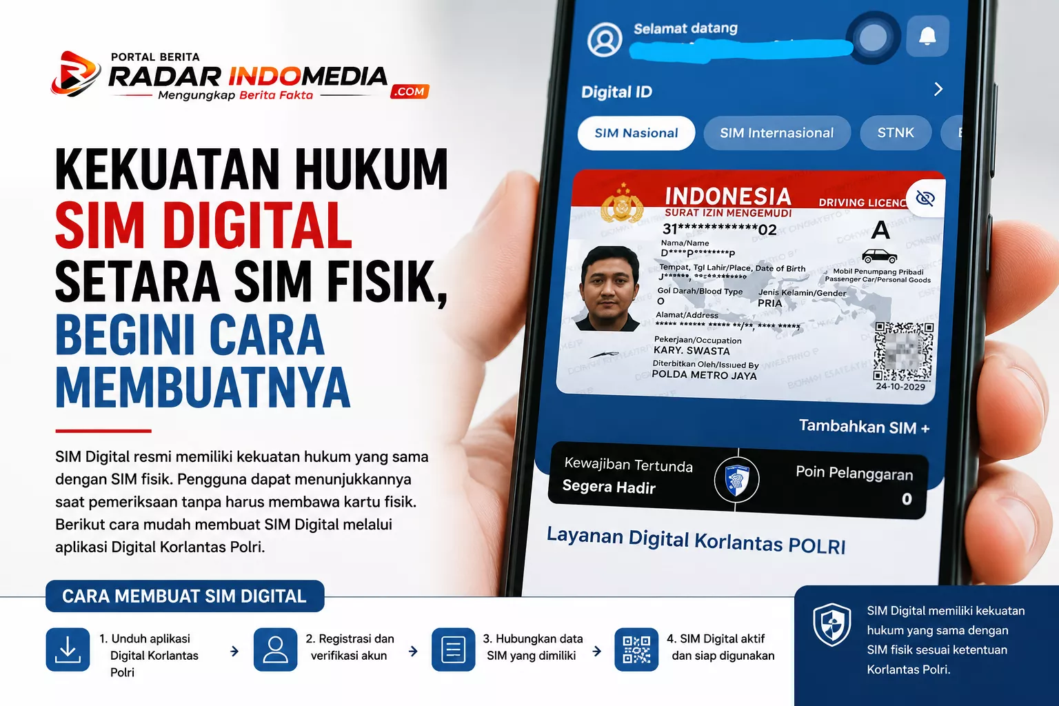 SIM Digital Kini Setara SIM Fisik, Polisi Mulai Ubah Wajah Layanan Berkendara: Begini Cara Membuatnya