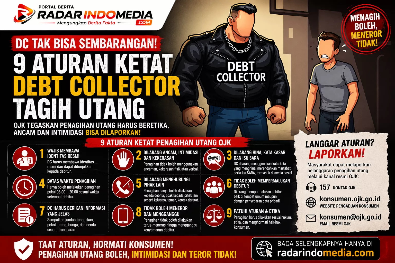 DC TAK BISA SEMBARANGAN!  OJK Keluarkan 9 Aturan Ketat Penagihan Utang, Ancam dan Intimidasi Bisa Dilaporkan