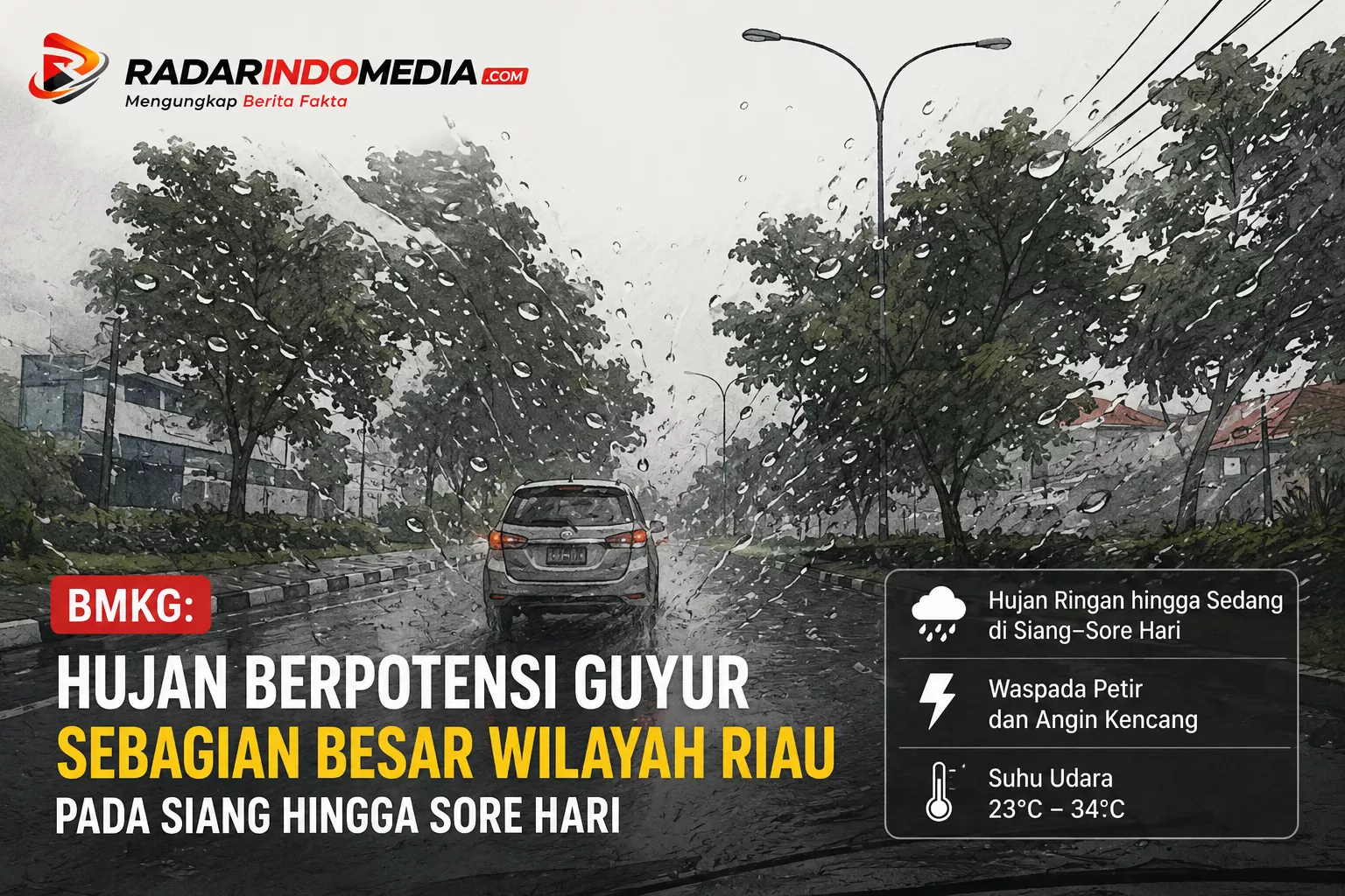 Siapkan Payung! Sebagian Besar Wilayah Riau Berpotensi Diguyur Hujan Siang hingga Sore, Petir dan Angin Kencang Mengintai
