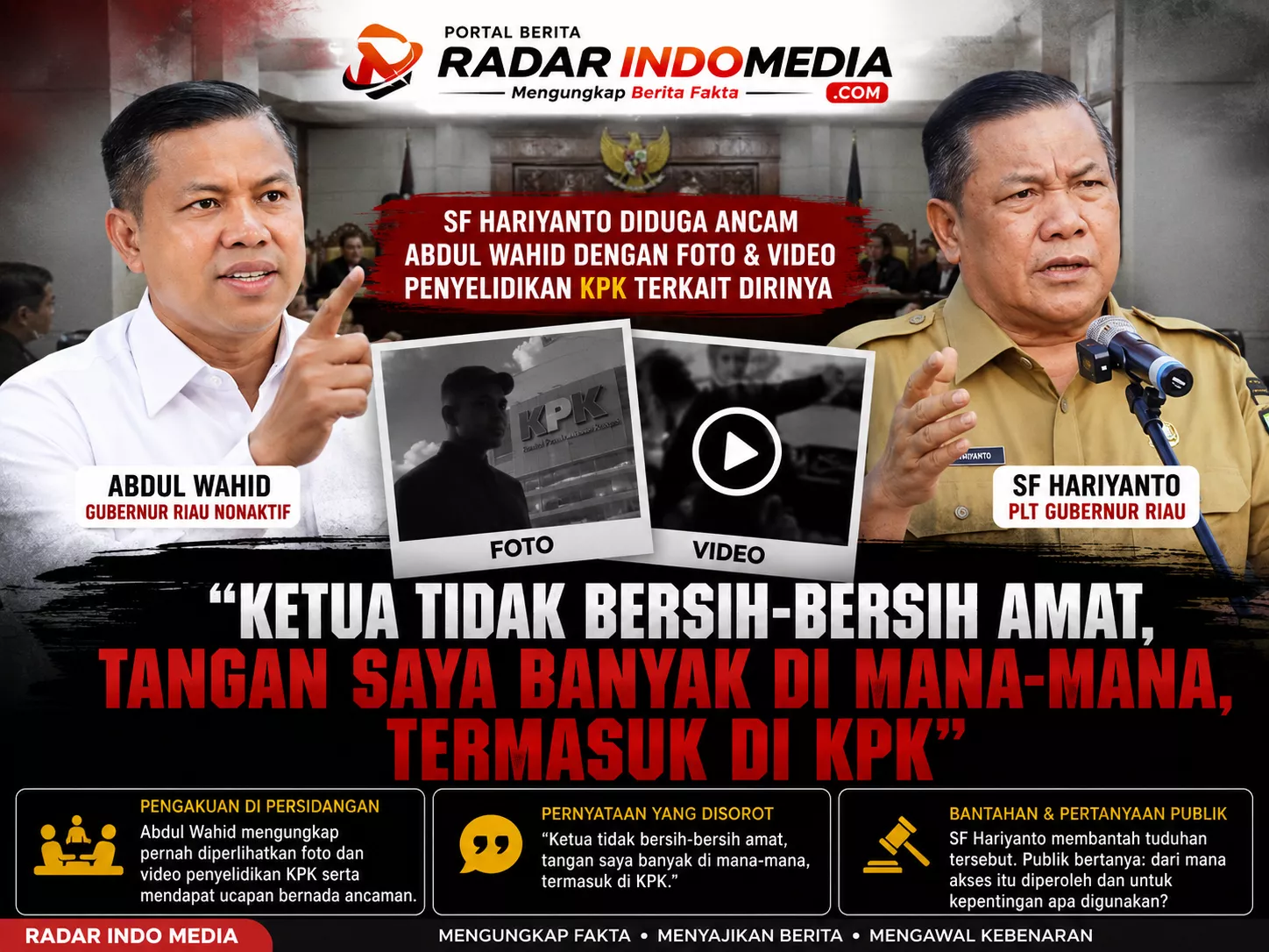 SIDANG TIPIKOR BONGKAR DUGAAN ANCAMAN POLITIK: 