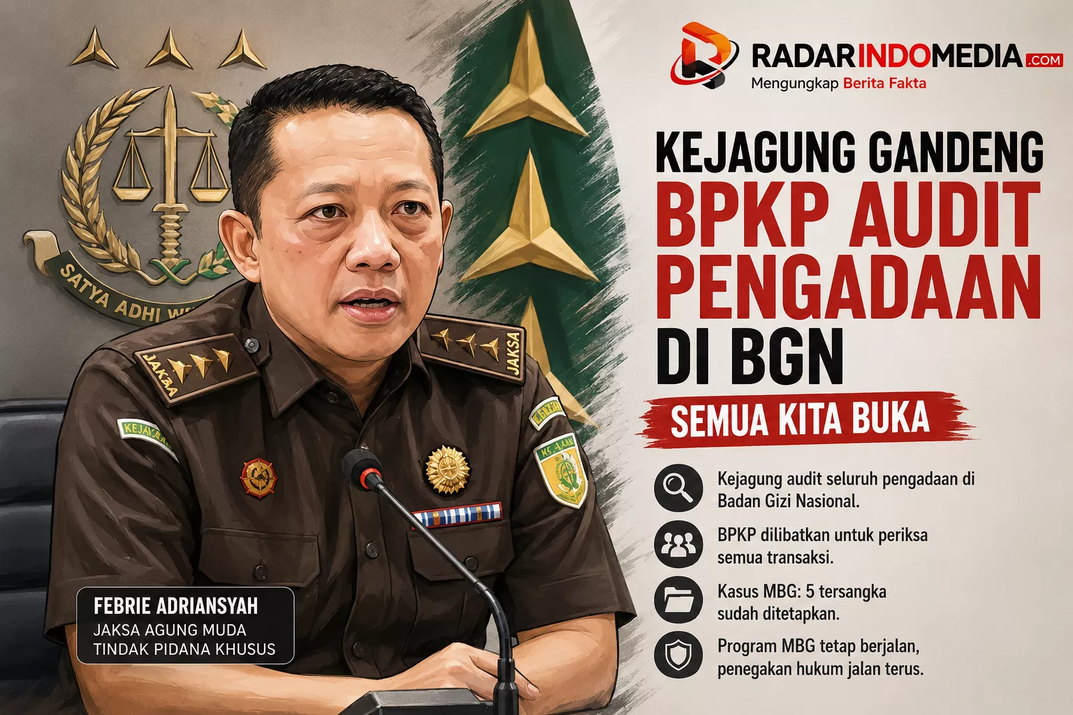 Kejagung Buka Semua! Gandeng BPKP Audit Pengadaan di BGN, Kasus MBG Kian Melebar