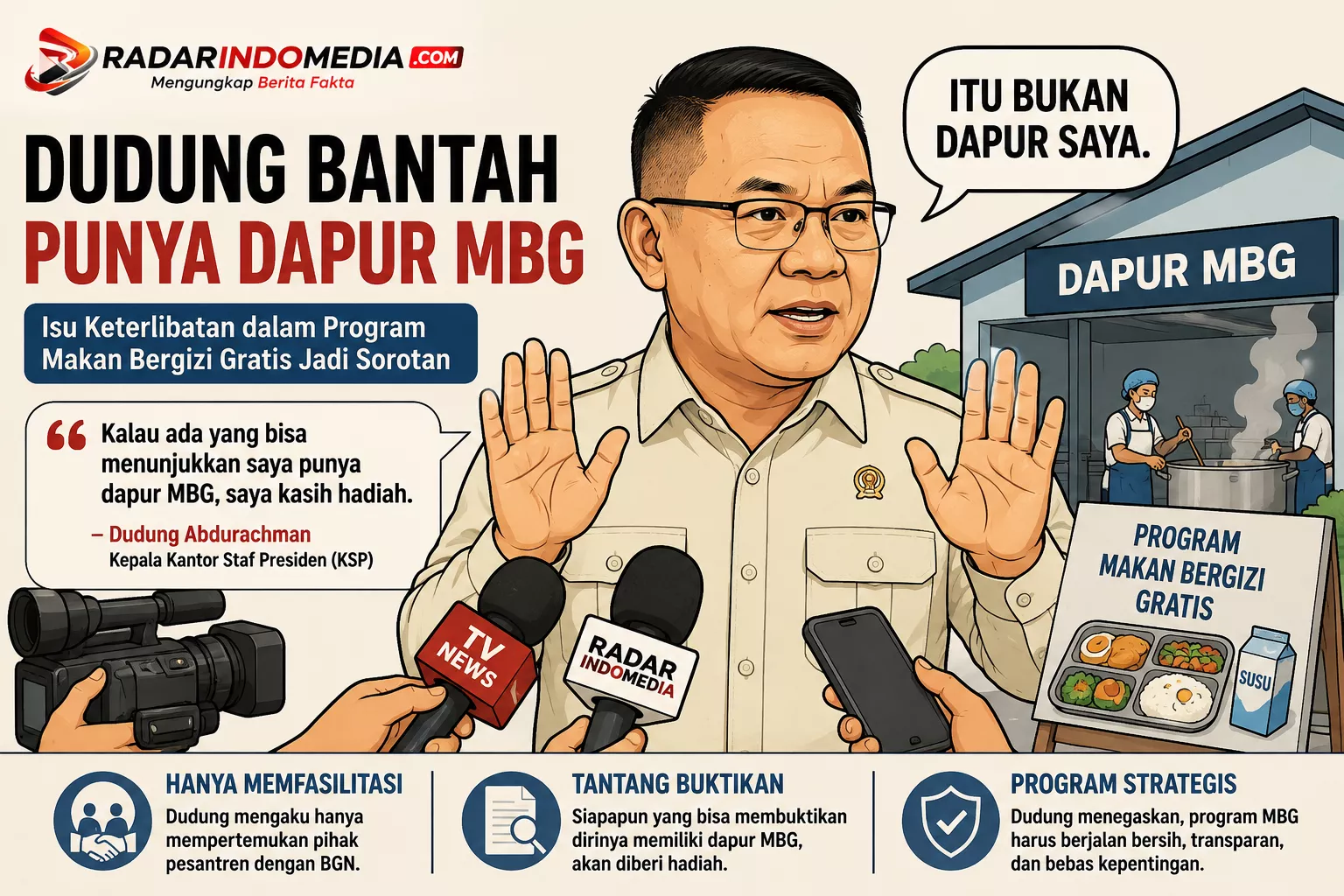 Dudung Bantah Punya Dapur MBG, Tantang Siapa Pun Buktikan