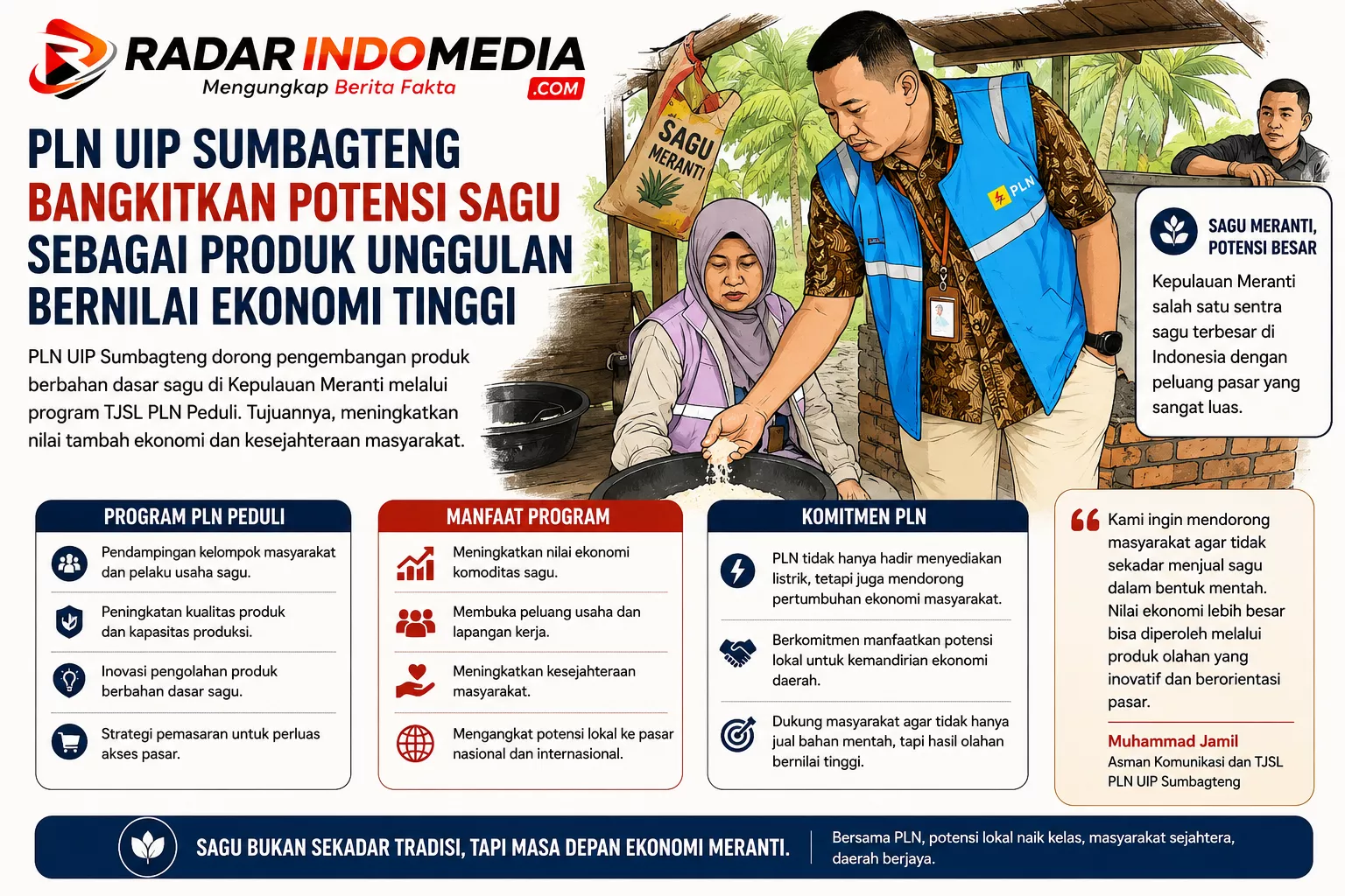 PLN Bangkitkan Sagu Meranti, Komoditas Lokal Didorong Naik Kelas