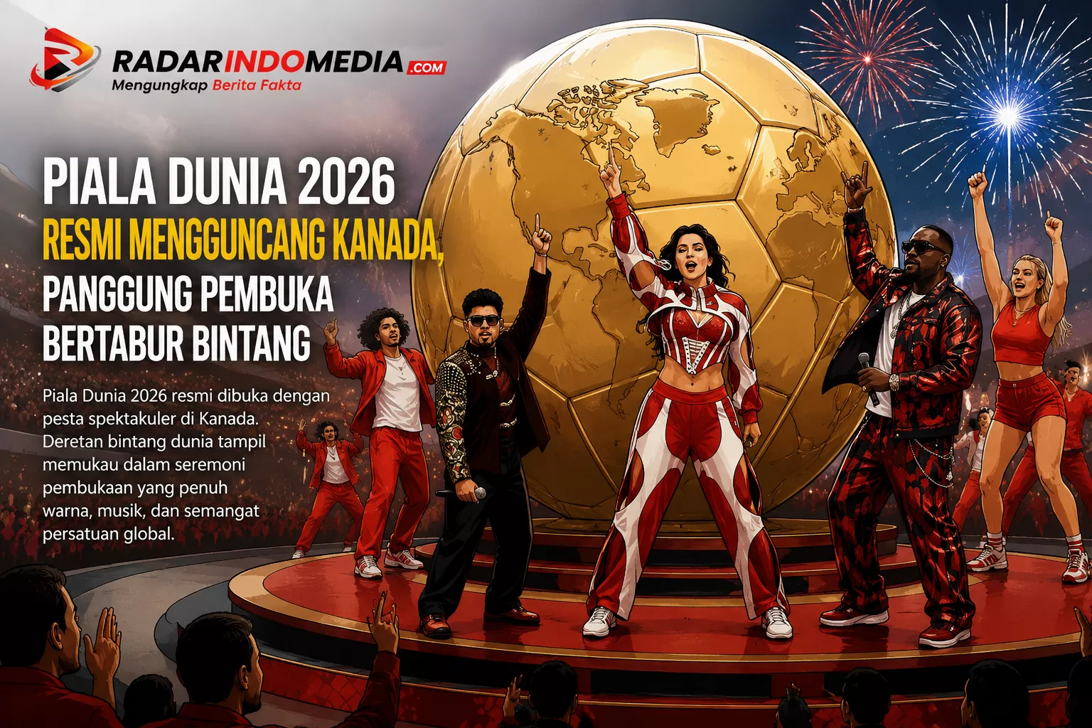 Piala Dunia 2026 Resmi Mengguncang Kanada, Panggung Pembuka Bertabur Bintang dan Pesta Sepak Bola Dimulai