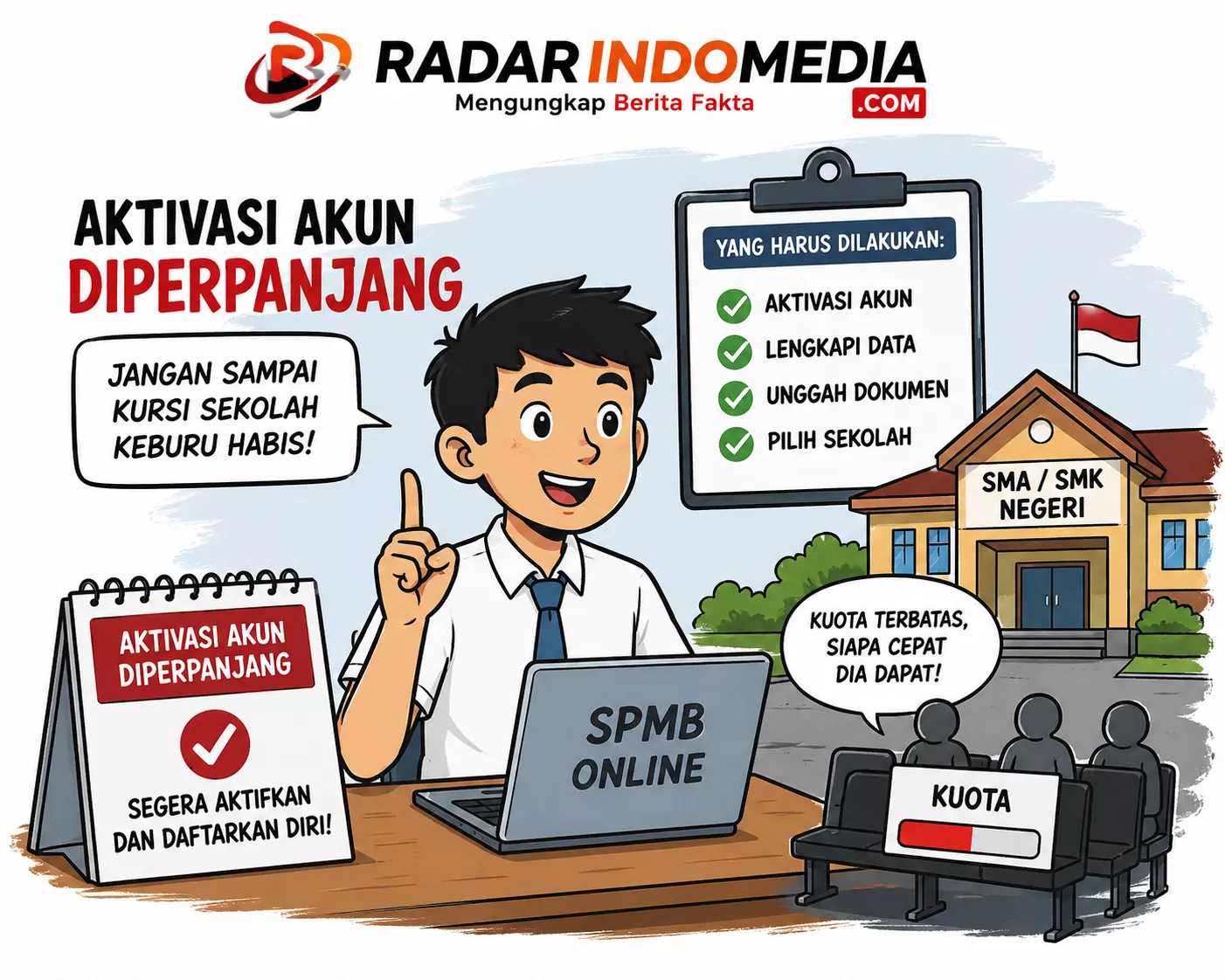 Aktivasi Akun Diperpanjang, Jangan Sampai Kursi Sekolah Keburu Habis