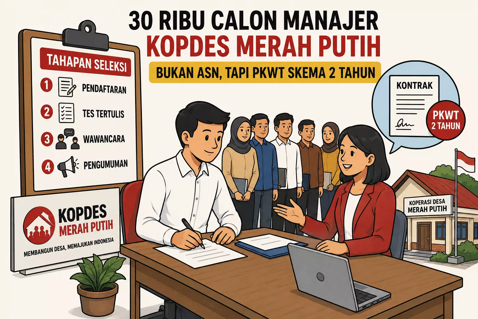 30 Ribu Manajer Kopdes Bukan ASN, Pemerintah Siapkan Skema Kontrak Dua Tahun