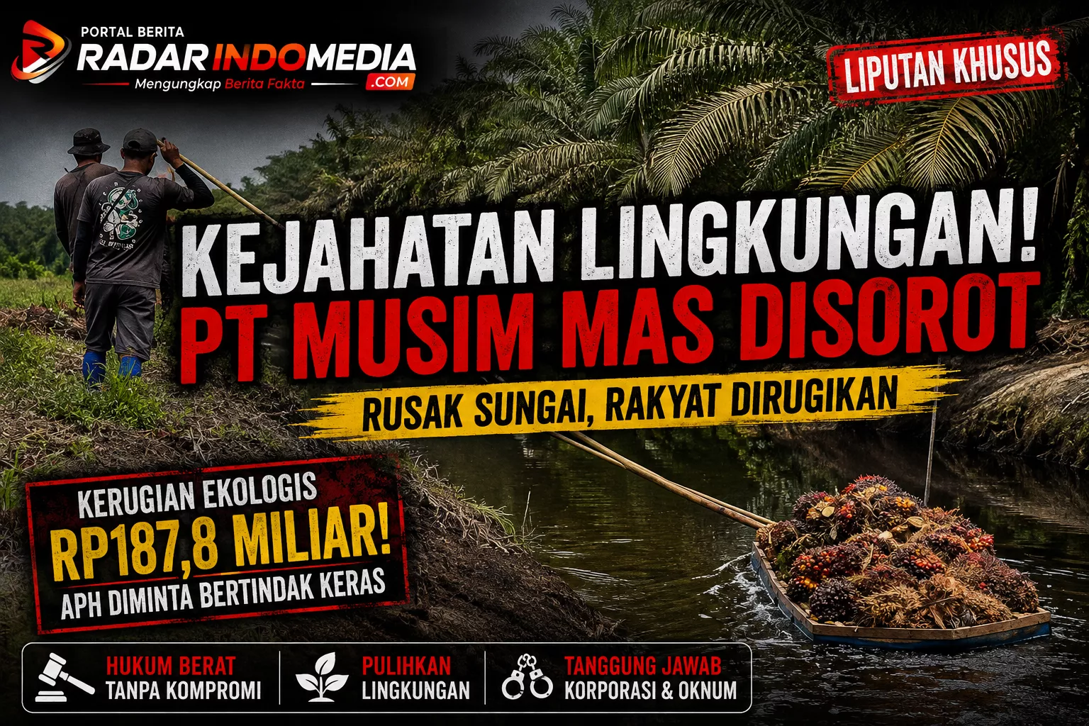 Rp187,8 Miliar Dipertaruhkan! Dugaan Kejahatan Lingkungan PT Musim Mas Bikin APH Didesak Bertindak Keras