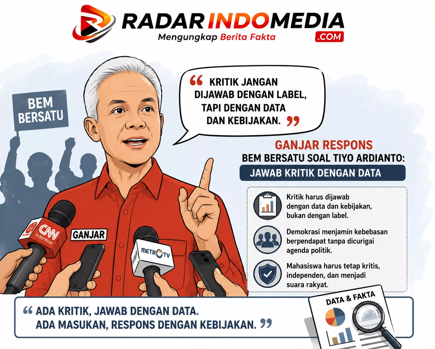 Ganjar ke BEM Bersatu: Kritik Jangan Dijawab dengan Label, Tapi dengan Data