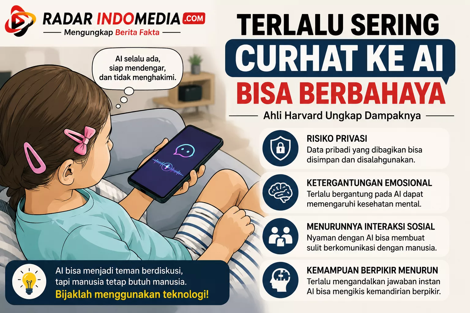 TERLALU SERING CURHAT KE AI BISA BERBAHAYA