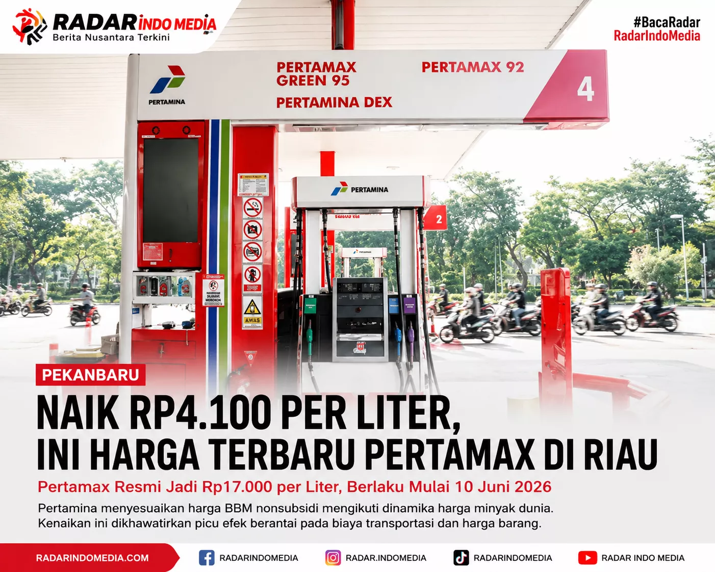 Pertamax Melonjak Rp4.100 per Liter di Riau, Dompet Kelas Menengah Kembali Diuji