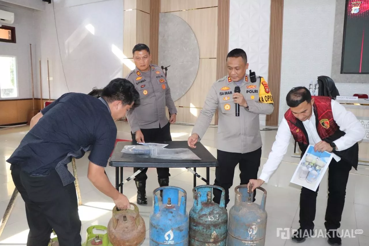 Polres Rohil Bongkar Praktik Penyulingan LPG Bersubsidi, Tiga Pelaku Diamankan
