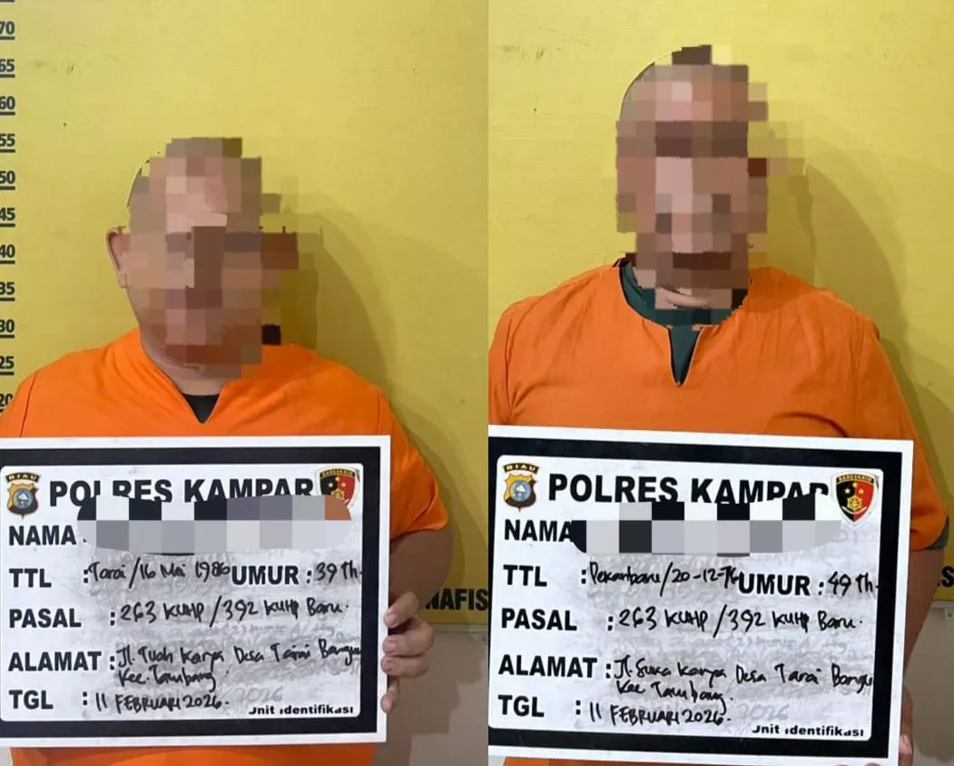 Diduga Palsukan Surat Tanah Tol di Kampar, Kades dan Mantan Sekdes Tarai Bangun Ditahan