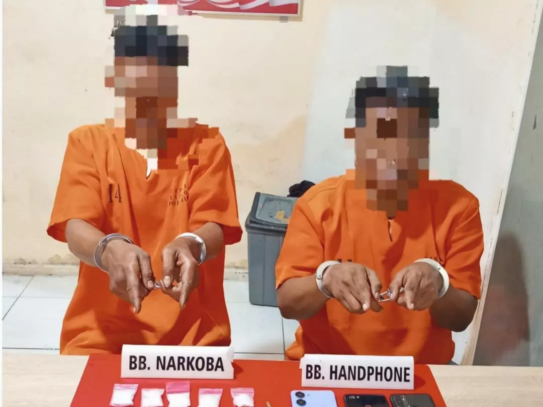 Satresnarkoba Polres Kampar Tangkap Dua Pengedar Sabu di Pasir Sialang, 34,83 Gram Disita