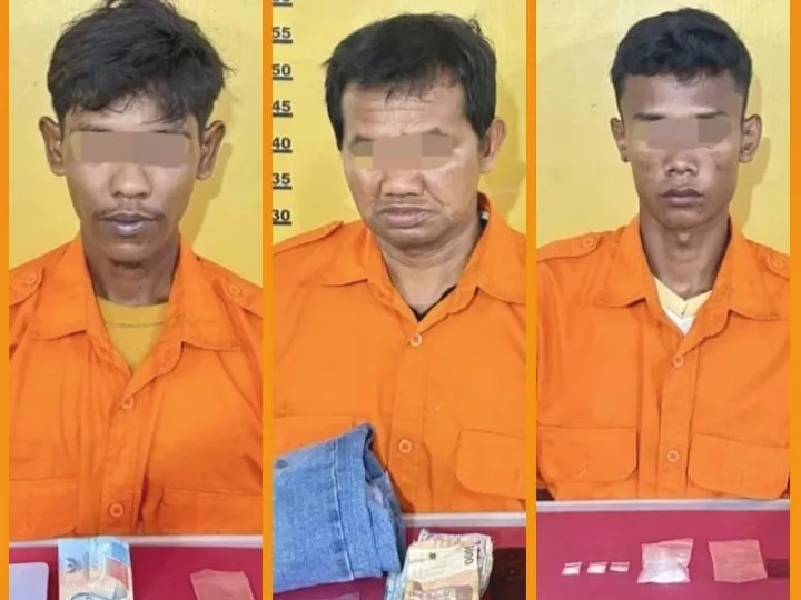 Satresnarkoba Polres Inhu Tangkap 3 Pengedar di Pekan Heran, 22 Paket Sabu Diamankan