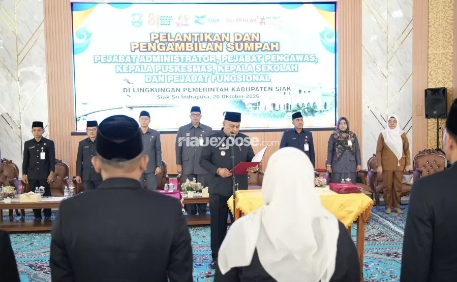 Mewakili Bupati Siak, Syamsurizal Lantik 90 Pejabat