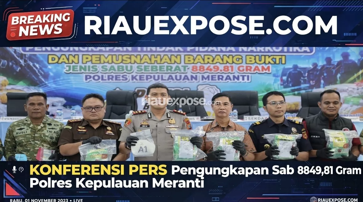 Polres Meranti Sita 8,8 Kg Sabu, Kurir Diupah Rp5 Juta per Kg