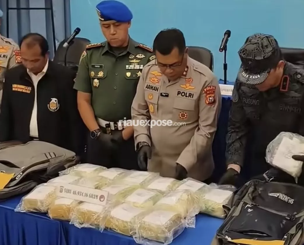 Polda Riau Sita 46,9 Kg Sabu Asal Malaysia Senilai Rp84 Miliar