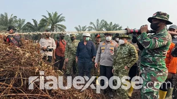 Kapolda Riau-Pangdam Cek Karhutla 70 Hektare di Inhu