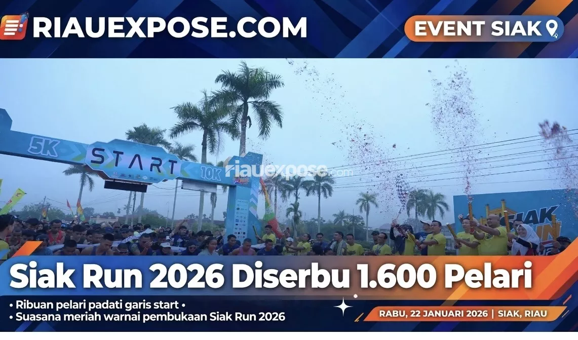 Siak Run 2026 Diserbu 1.600 Pelari, 2 Kategori Finis di Depan Istana 