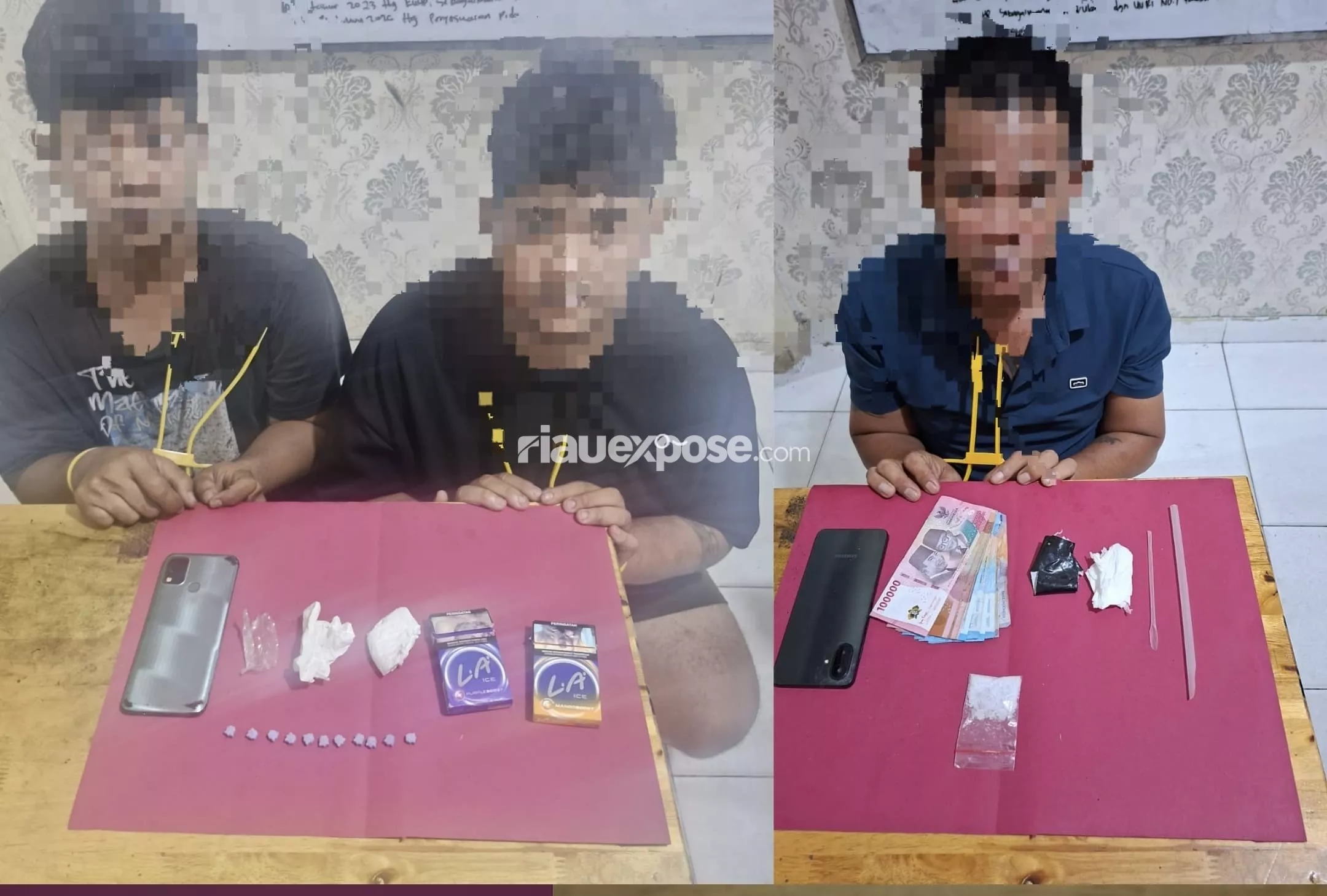 Tiga Warga Kandis Diringkus, 50 Pil Ekstasi dan Sabu Disita