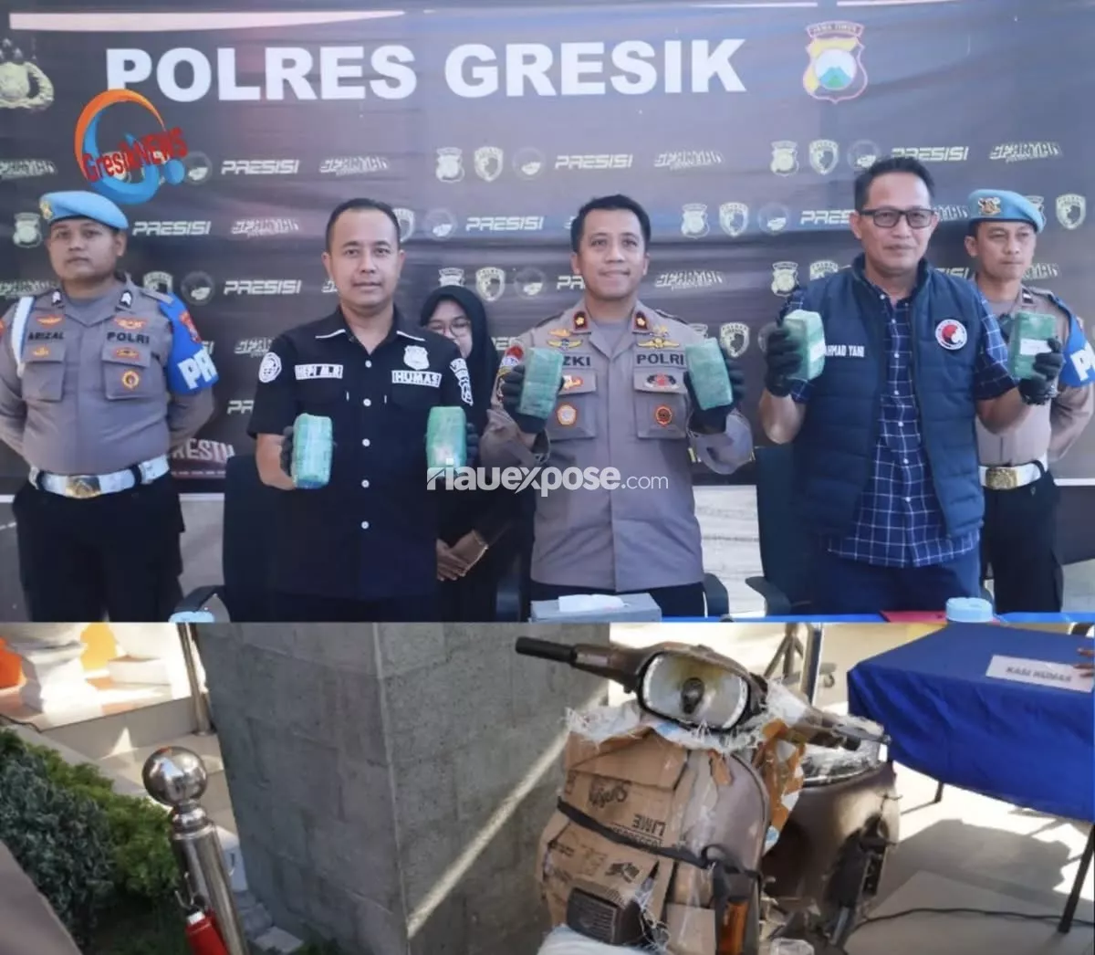 Layanan 110 Bongkar Pengiriman Ganja 10,8 Kg dalam Vespa di Gresik