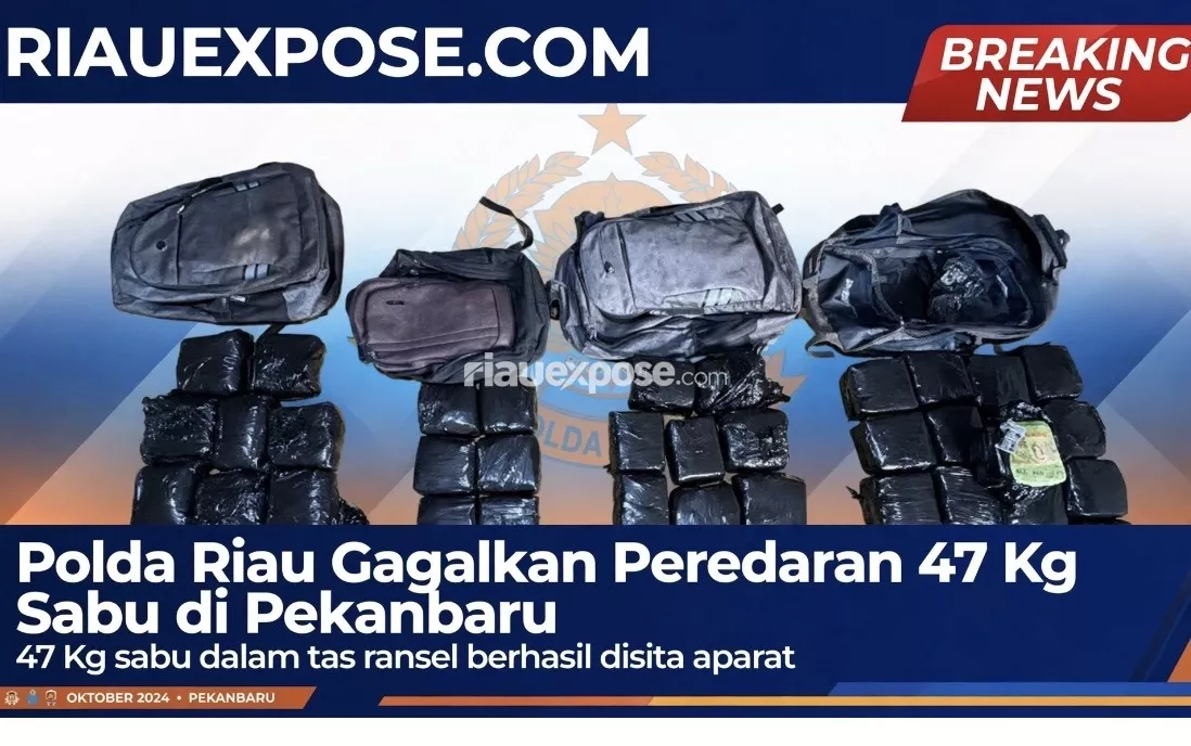 Arahan Kapolri Suyudi Dijalankan, Polda Riau Gagalkan Peredaran 47 Kg Sabu di Pekanbaru