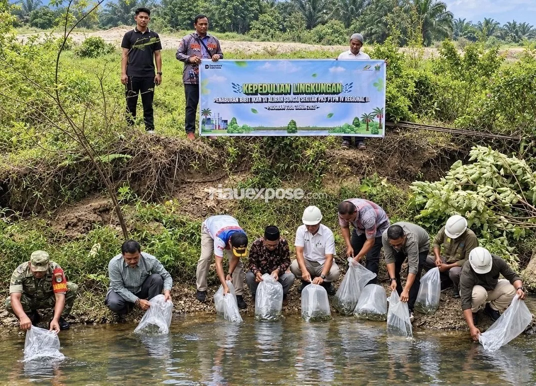 Peduli Lingkungan, PTPN IV Regional III Tebar 60 Ribu Bibit Ikan
