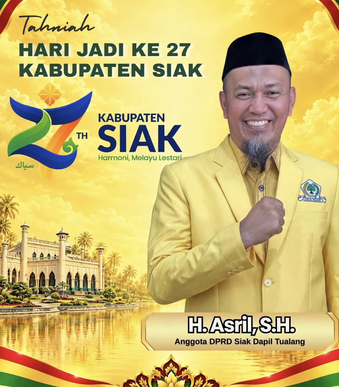 HUT Siak 27 Anggota DPRD Siak Asril SH