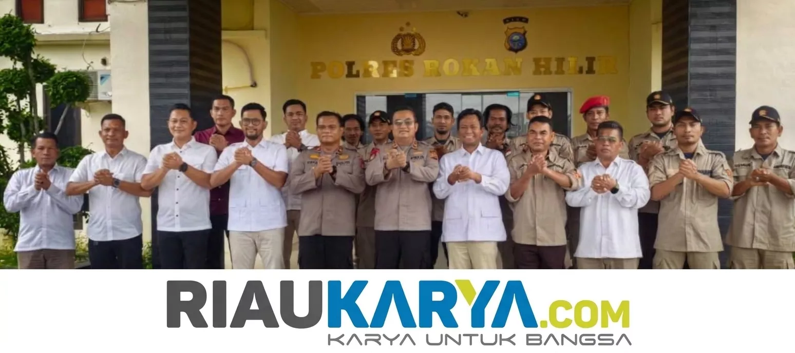 DPC Gerindra dan Laskar Gerindra Rohil Silaturahmi ke Mapolres, Apresiasi Penanganan Karhutla