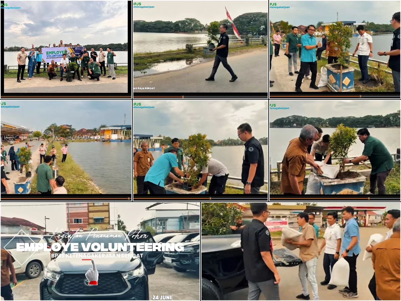 Salut! Employee Volunteering BPJS Ketenagakerjaan Rengat Langsung Hijaukan Tepian Ikon Wisata Danau Raja