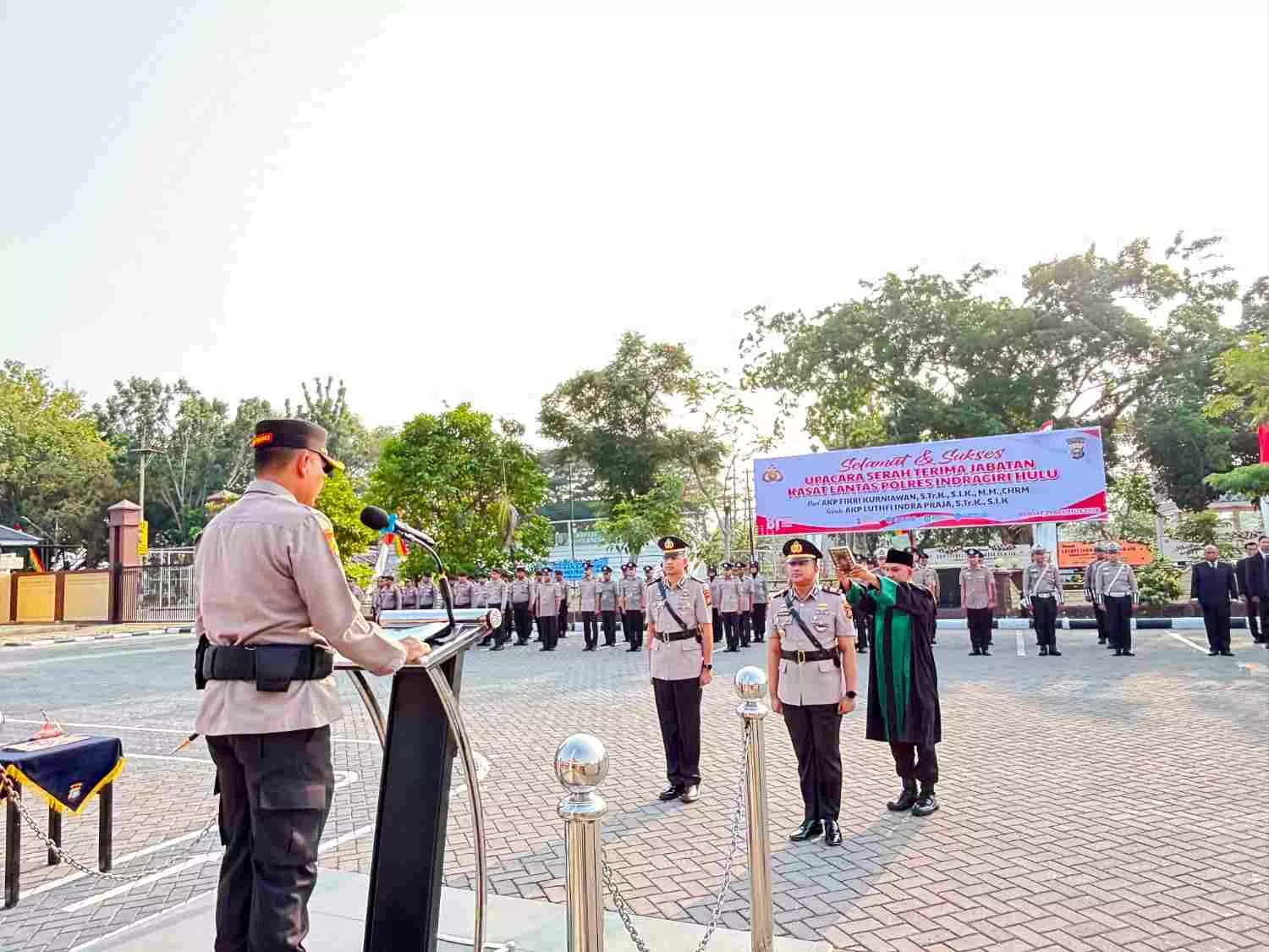 Kapolres Inhu Pimpin Serah Terima Jabatan Kasat Lantas, Ini Penggantinya